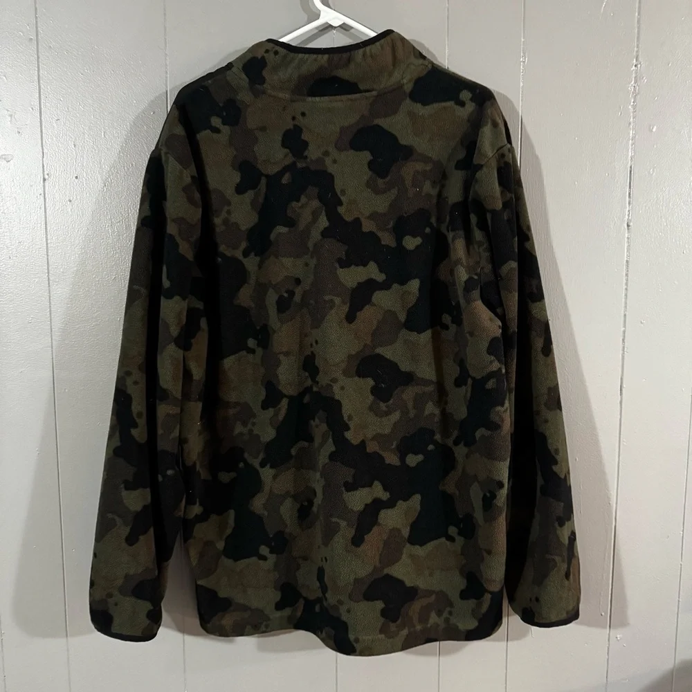 Starter Men's Quarter Zip Fleece Pullover Camouflage Green Size XL (46-48)